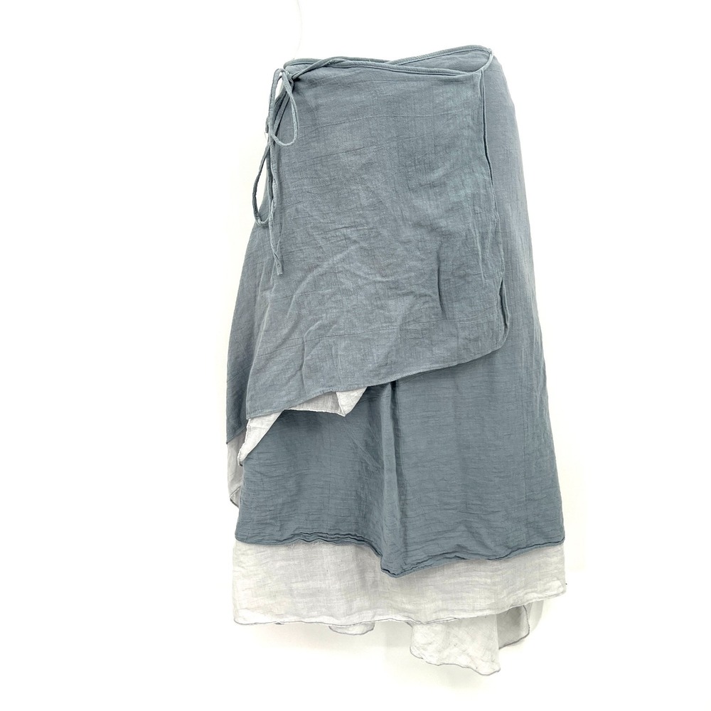Rubyzaar 100% cotton fairy wrap maxi skirt light blue boho coquette fairycore L - Picture 5 of 5